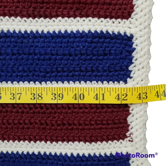 Crochet Stripe Throw Blanket - Picture 10 of 11